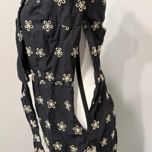 Venus Women's Size 6 Floral Embroidered Eyelet Wrap Tie Romper 100% Cotton Boho - Picture 3 of 9